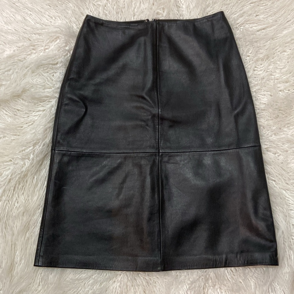GAP Black Leather Pencil Skirt